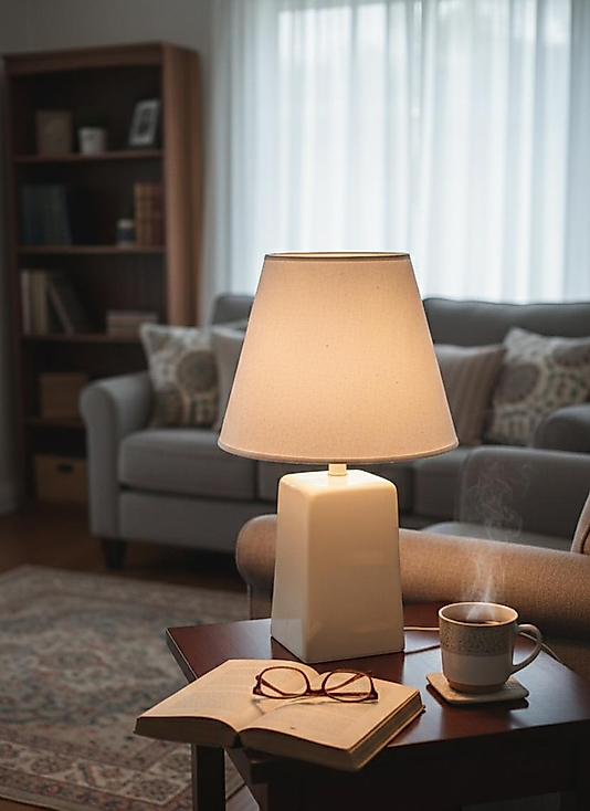 Dekoratif  Dörtgen Konik Seramik Abajur ABJ0077