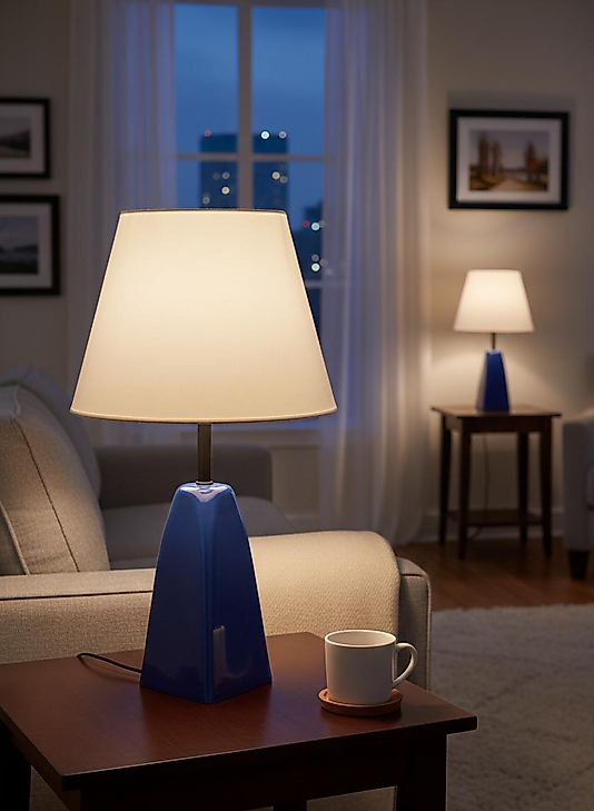 Dekoratif Üçgen Prizma Seramik Abajur  ABJ0070