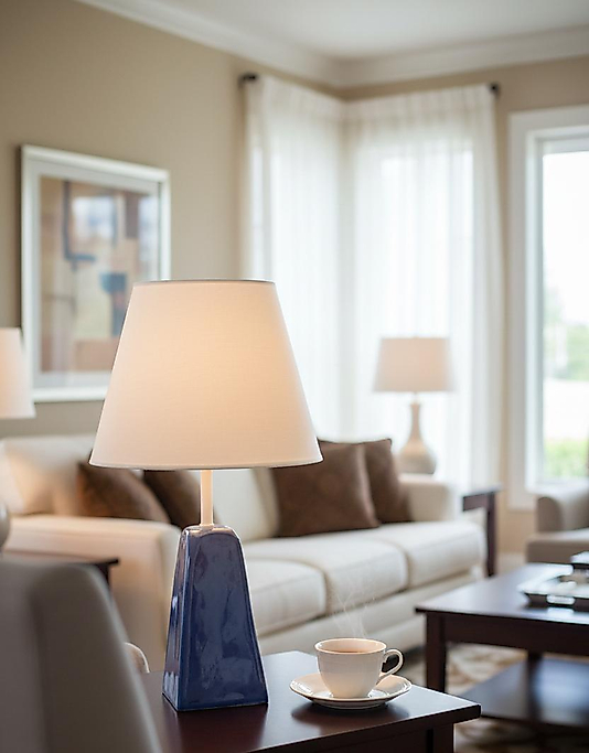 Dekoratif Üçgen Prizma Seramik Abajur  ABJ0011