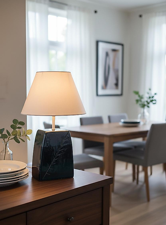 Dekoratif  Dikdörtgen Prizma  Seramik  Abajur  ABJ0035