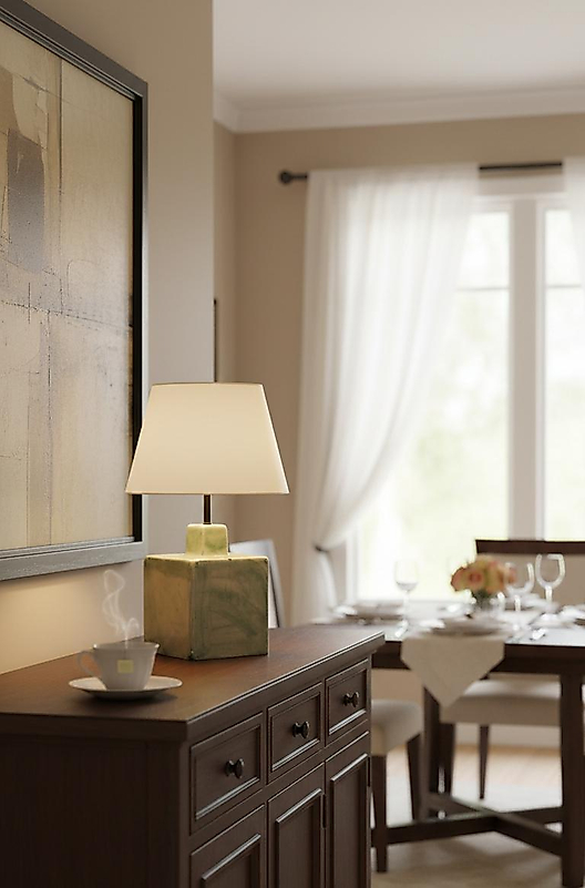 Dekoratif Küp Formlu Seramik Abajur  ABJ0003