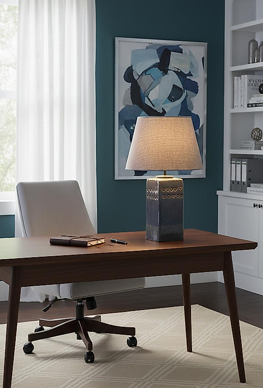 Dekoratif Dikdörtgen Prizma  Seramik Abajur  ABJ0041