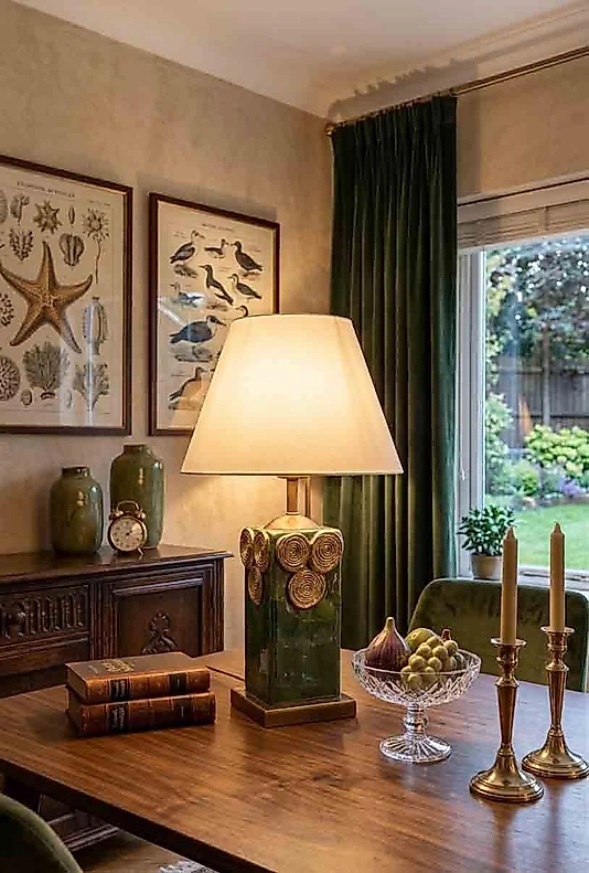 Dekoratif Dikdörtgen Prizma Seramik Abajur ABJ0107