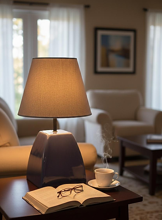 Dekoratif Dörtgen Konik Seramik Abajur  ABJ0031