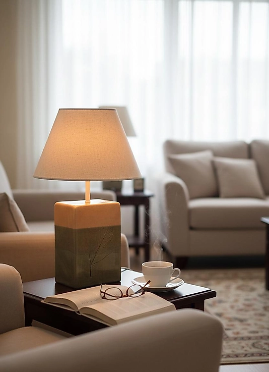 Dekoratif  Dikdörtgen Prizma  Seramik  Abajur  ABJ0033