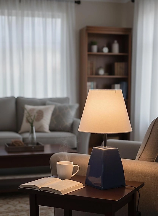 Dekoratif Dörtgen Konik Seramik Abajur ABJ0074