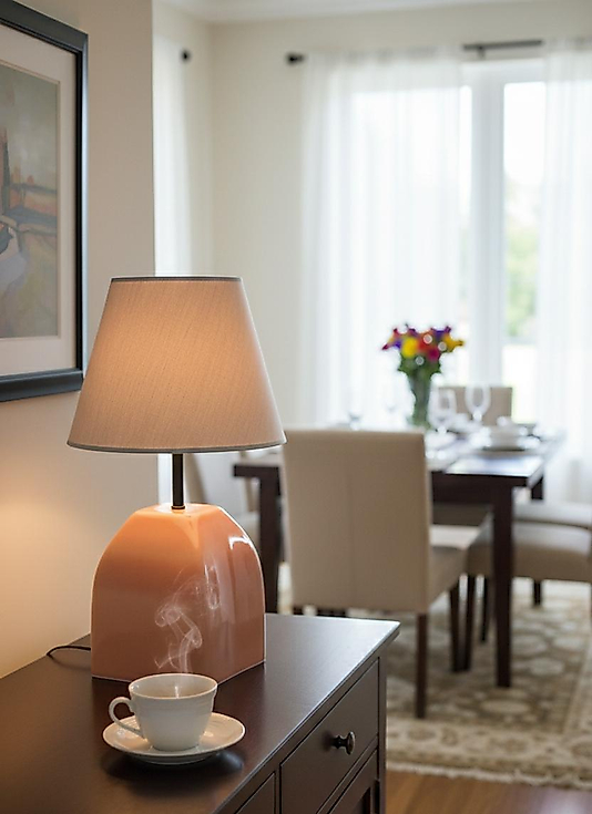 Dekoratif Konik Seramik Abajur  ABJ0012