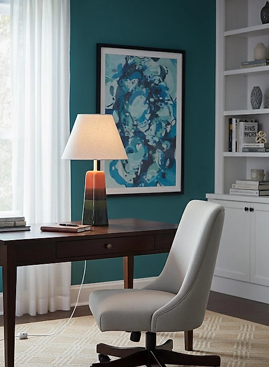 Dekoratif Konik Beşgen Seramik Abajur  ABJ0043