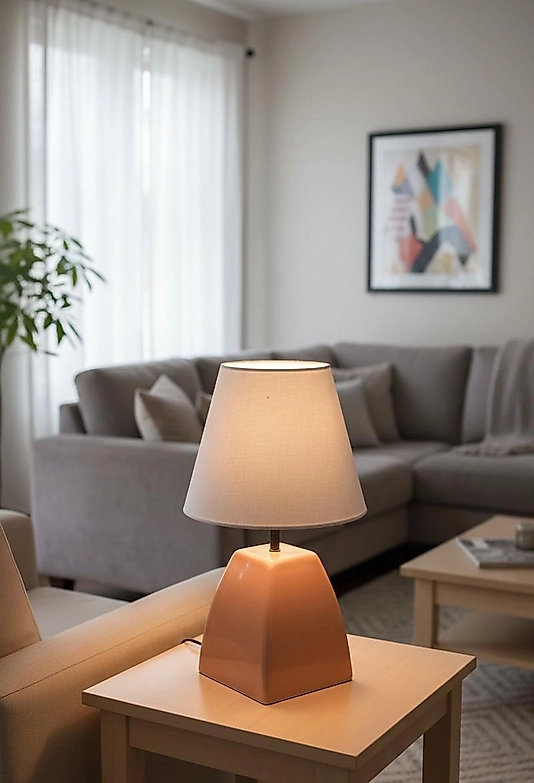 Dekoratif  Dörtgen Konik Seramik Abajur  ABJ0054