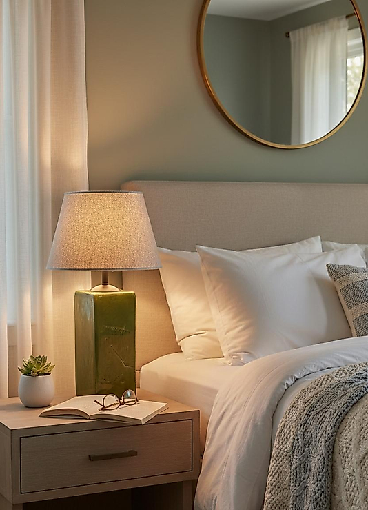 Dekoratif Dikdörtgen Prizma  Seramik Abajur ABJ0015