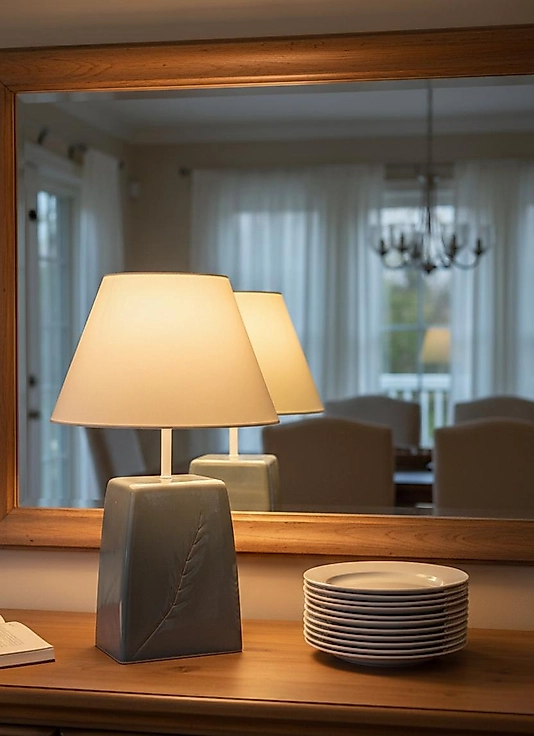 Dekoratif  Dikdörtgen Prizma  Seramik  Abajur ABJ0084