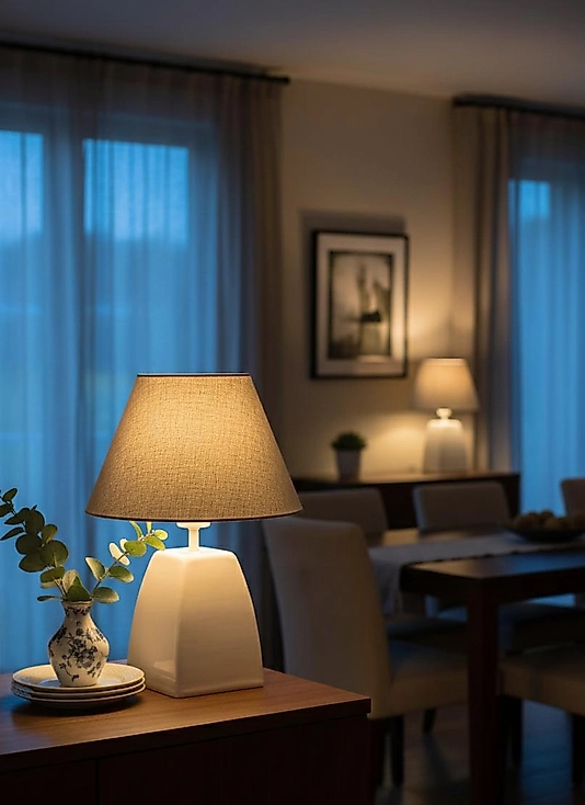 Dekoratif Dörtgen Konik Seramik Abajur  ABJ0068