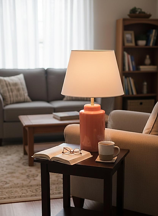 Dekoratif  Silindirik Seramik Abajur ABJ0080