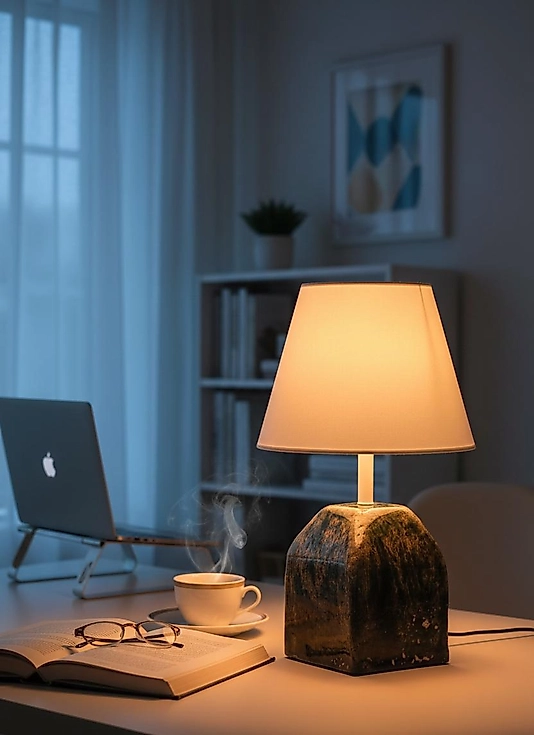 Dekoratif Dörtgen Konik Seramik Abajur  ABJ0063