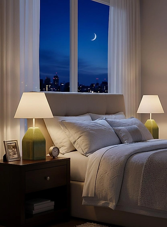 Dekoratif Dörtgen Prizma Seramik Abajur  ABJ0071