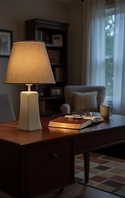 Dekoratif  Altıgen Konik Seramik Abajur ABJ0076