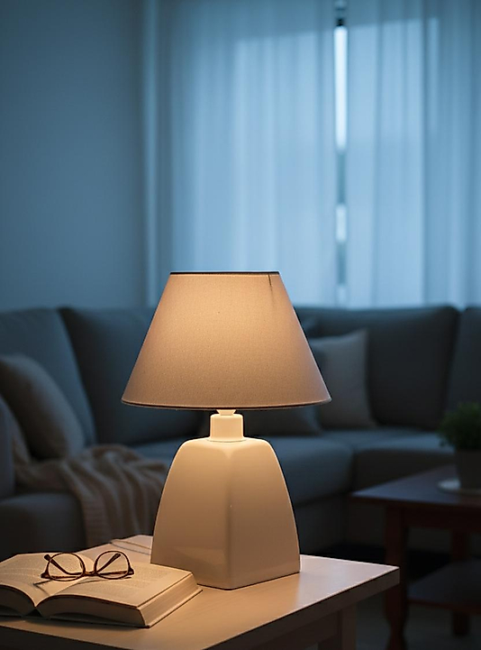 Dekoratif Dörtgen Konik Seramik Abajur  ABJ0067