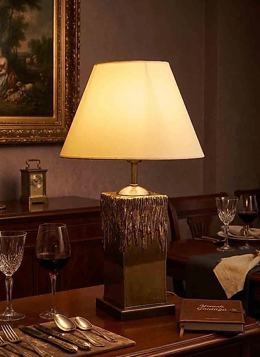 Dekoratif Dikdörtgen Prizma Seramik Abajur ABJ0002