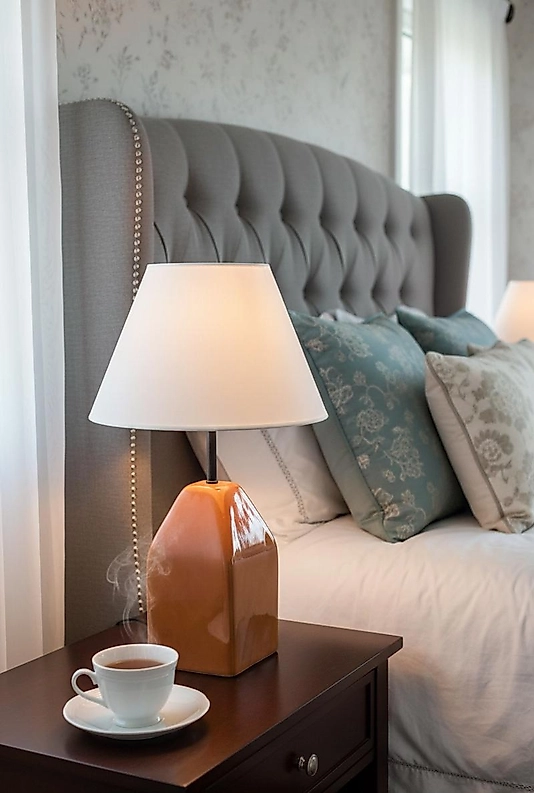 Dekoratif Dikdörtgen Uzun Konik  Seramik Abajur ABJ0005