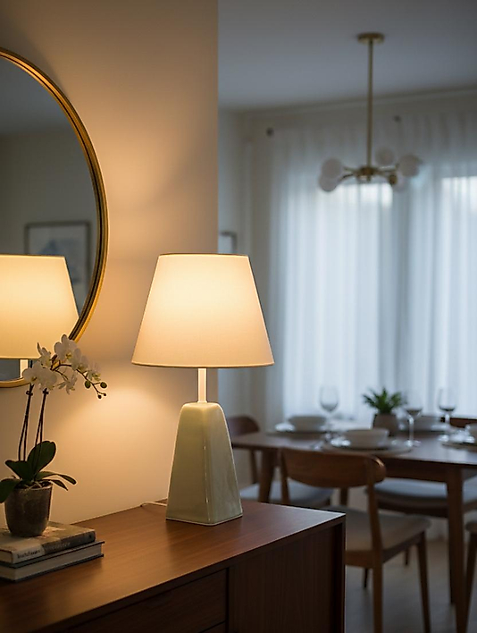 Dekoratif Üçgen Prizma Seramik Abajur  ABJ0019