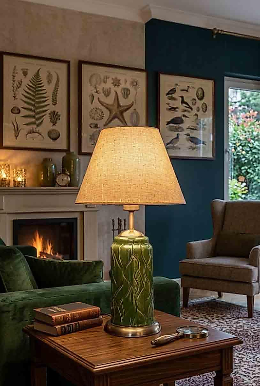 Dekoratif Silindirik Kazıma Dekorlu  Abajur  ABJ0106