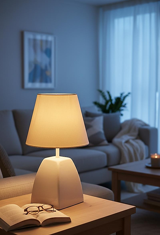 Dekoratif  Dörtgen Konik Seramik Abajur  ABJ0058